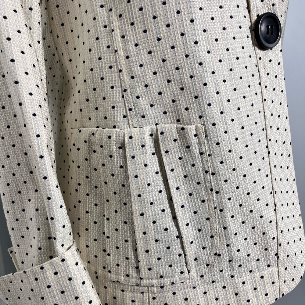 Lafayette 148 New York navy polka dot jacket size 10 - Picture 8 of 16